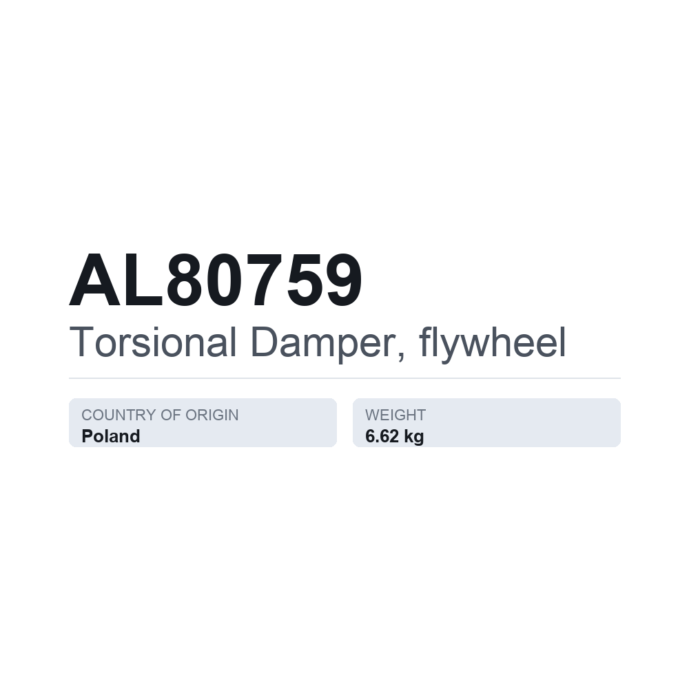 Torsionsdämpfer, Schwungrad AL80759 — technisches Datenblatt