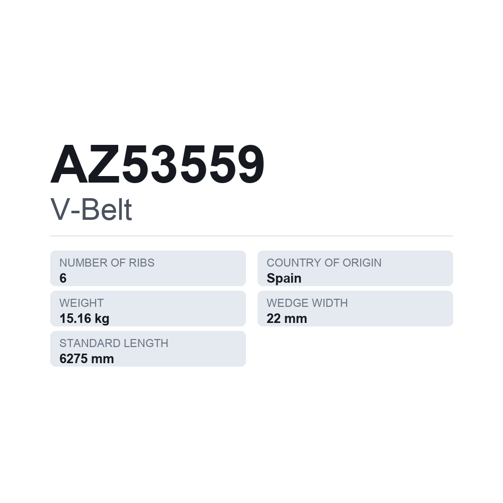 Kiilahihna AZ53559 — tekninen tietokortti