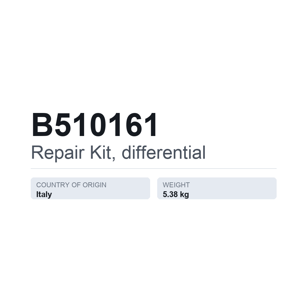 Reparatursatz, Differential B510161 — technisches Datenblatt