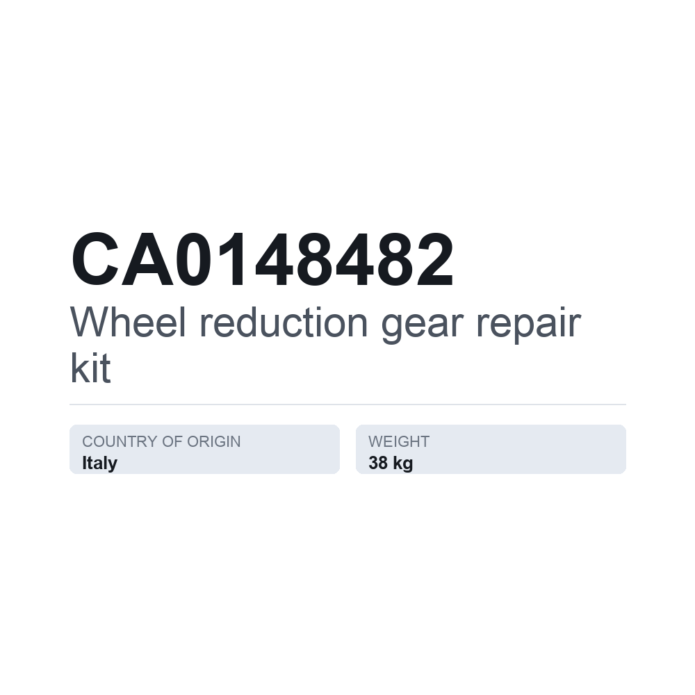 Reparationssæt, navreduktionsgear CA0148482 — teknisk datablad