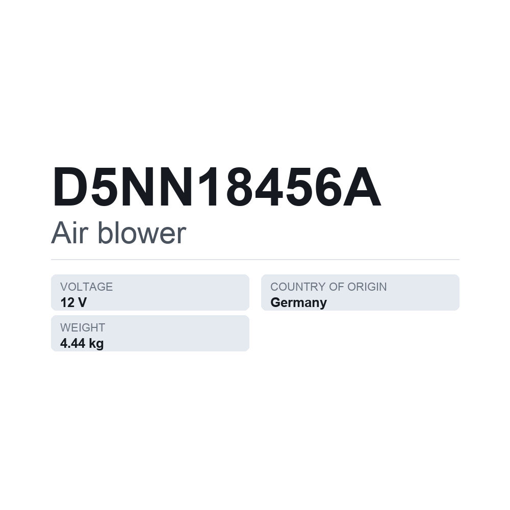 Innenraumgebläse D5NN18456A — technisches Datenblatt