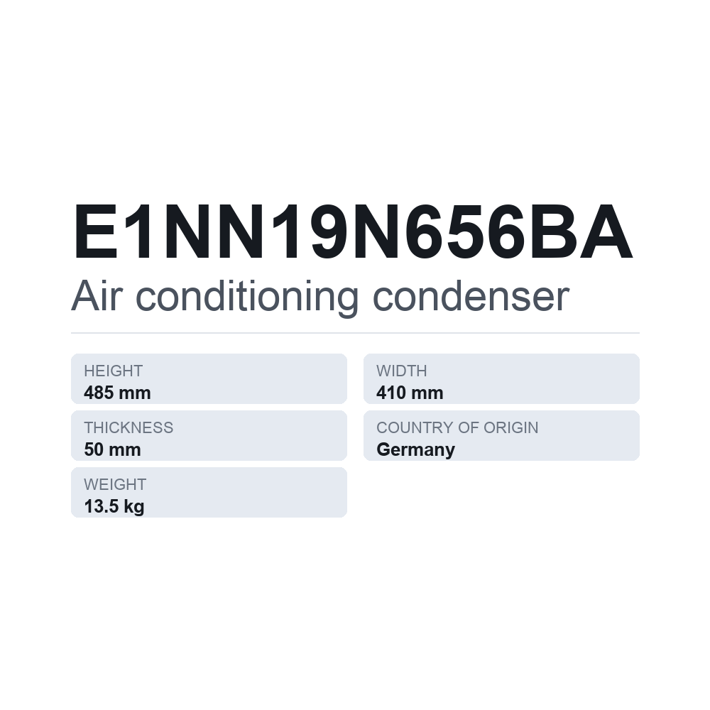 AC-kondensor E1NN19N656BA — tekniskt datablad