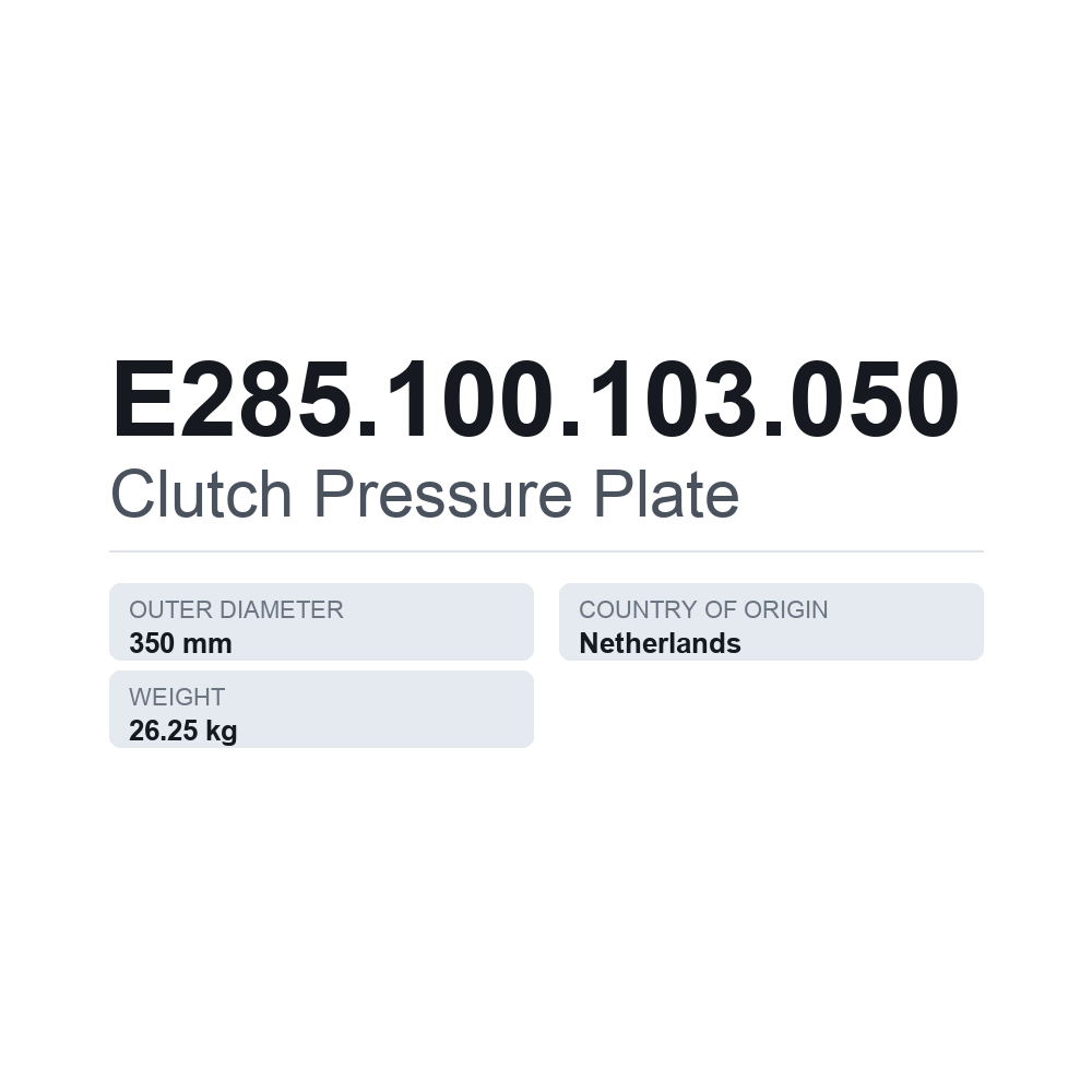 Kupplungsdruckplatte E285.100.103.050 — technisches Datenblatt