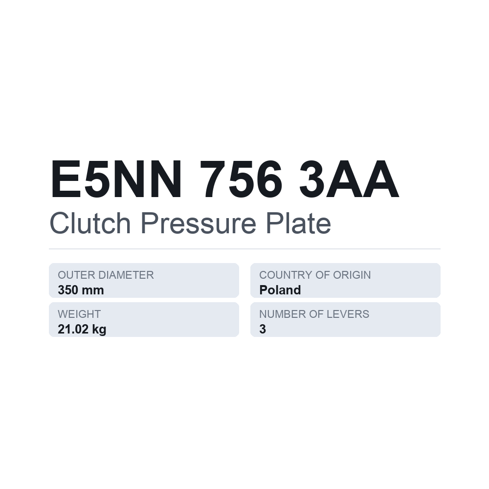 Kupplungsdruckplatte E5NN 756 3AA — technisches Datenblatt