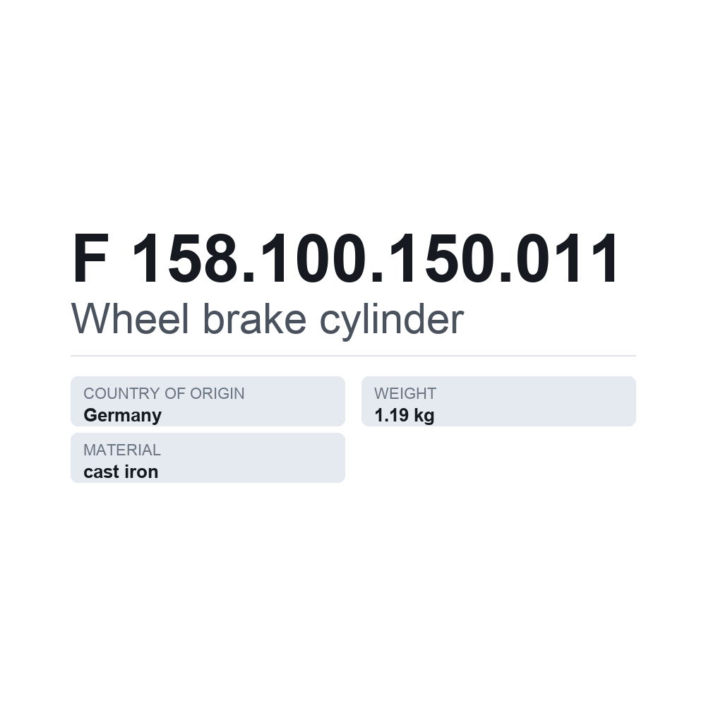 Radbremszylinder F 158.100.150.011 — technisches Datenblatt