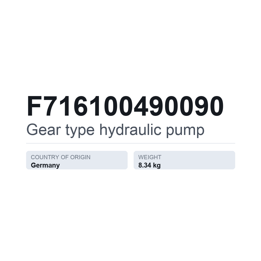 Hydraulische Zahnradpumpe F716100490090 — technisches Datenblatt