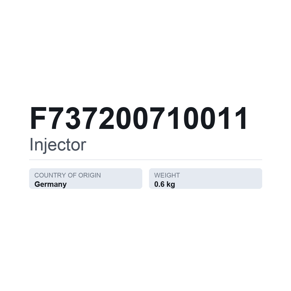 Einspritzdüse F737200710011 — technisches Datenblatt