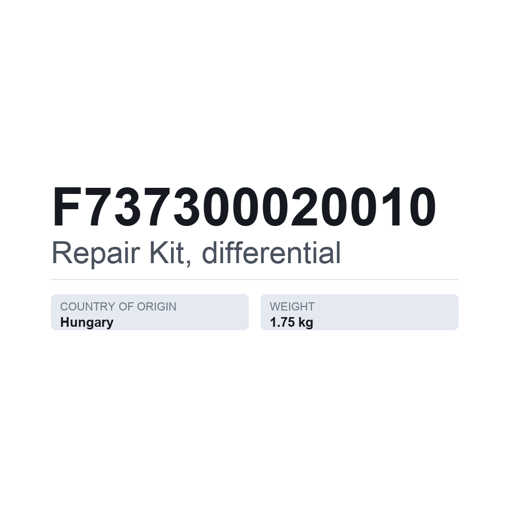Reparatursatz, Differential F737300020010 — technisches Datenblatt