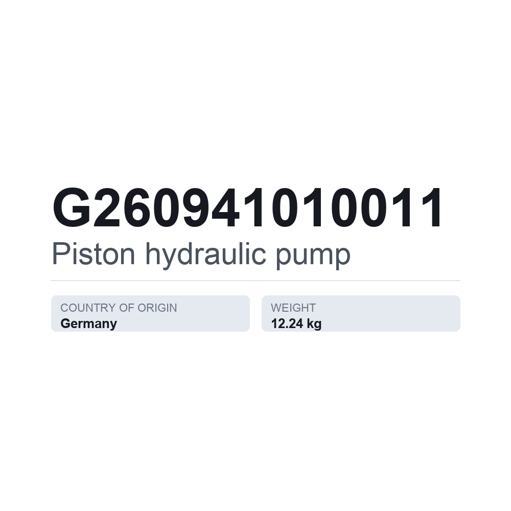 Hydraulische Kolbenpumpe G260941010011 — technisches Datenblatt