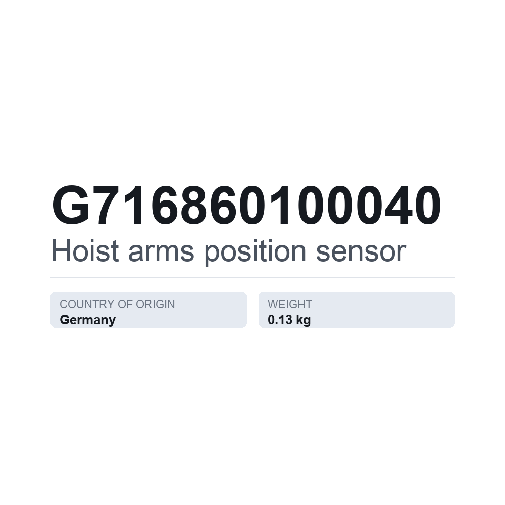 Positionssensor, Hubarme G716860100040 — technisches Datenblatt