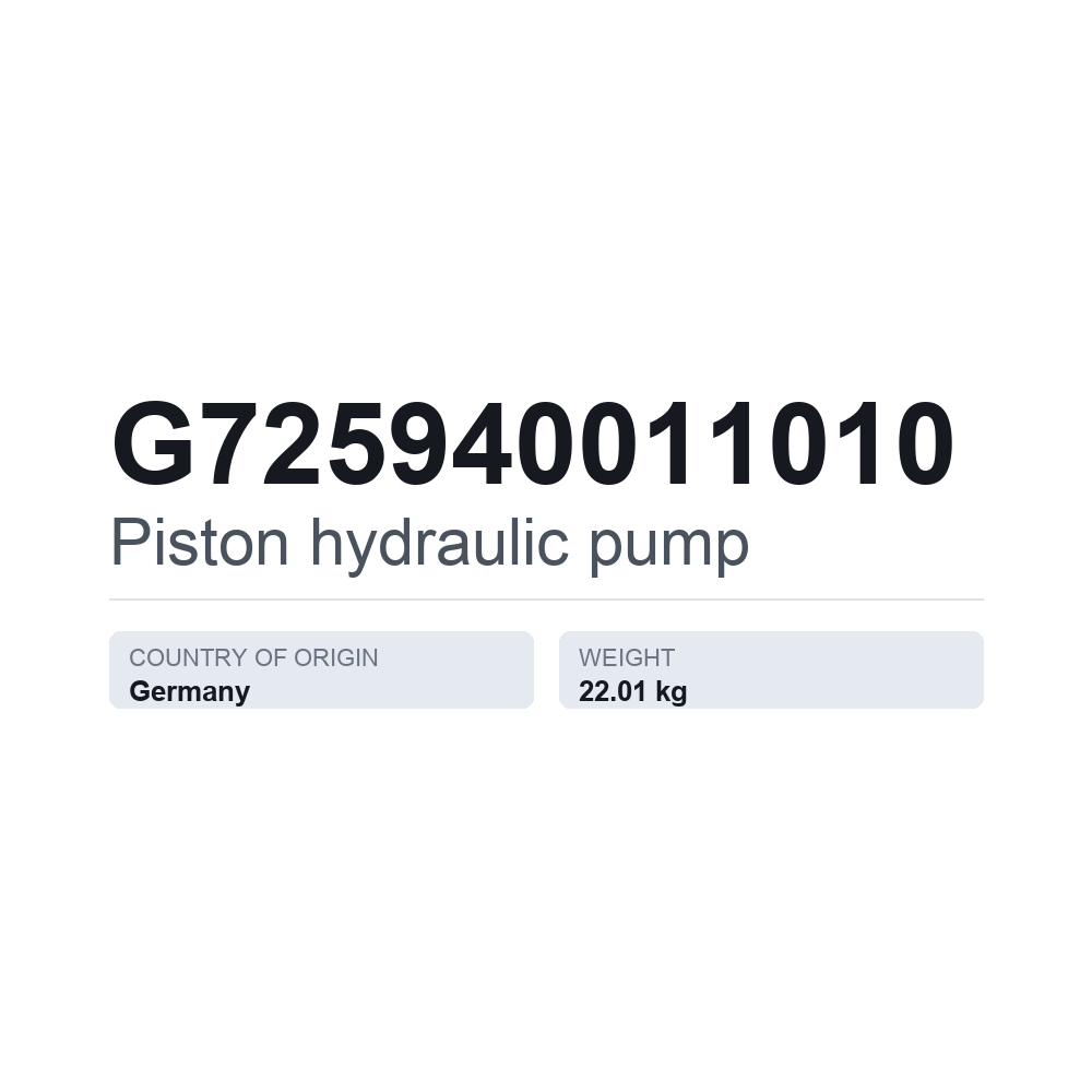 Hydraulische Kolbenpumpe G725940011010 — technisches Datenblatt