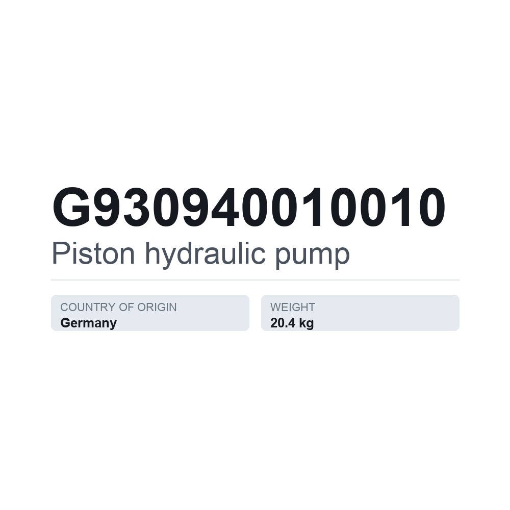 Hydraulische Kolbenpumpe G930940010010 — technisches Datenblatt