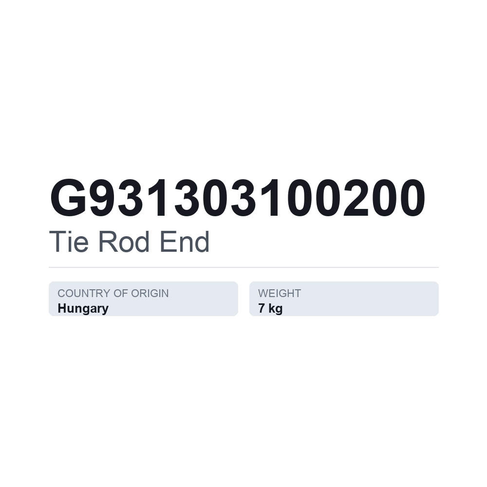 Styrekugle G931303100200 — teknisk datablad