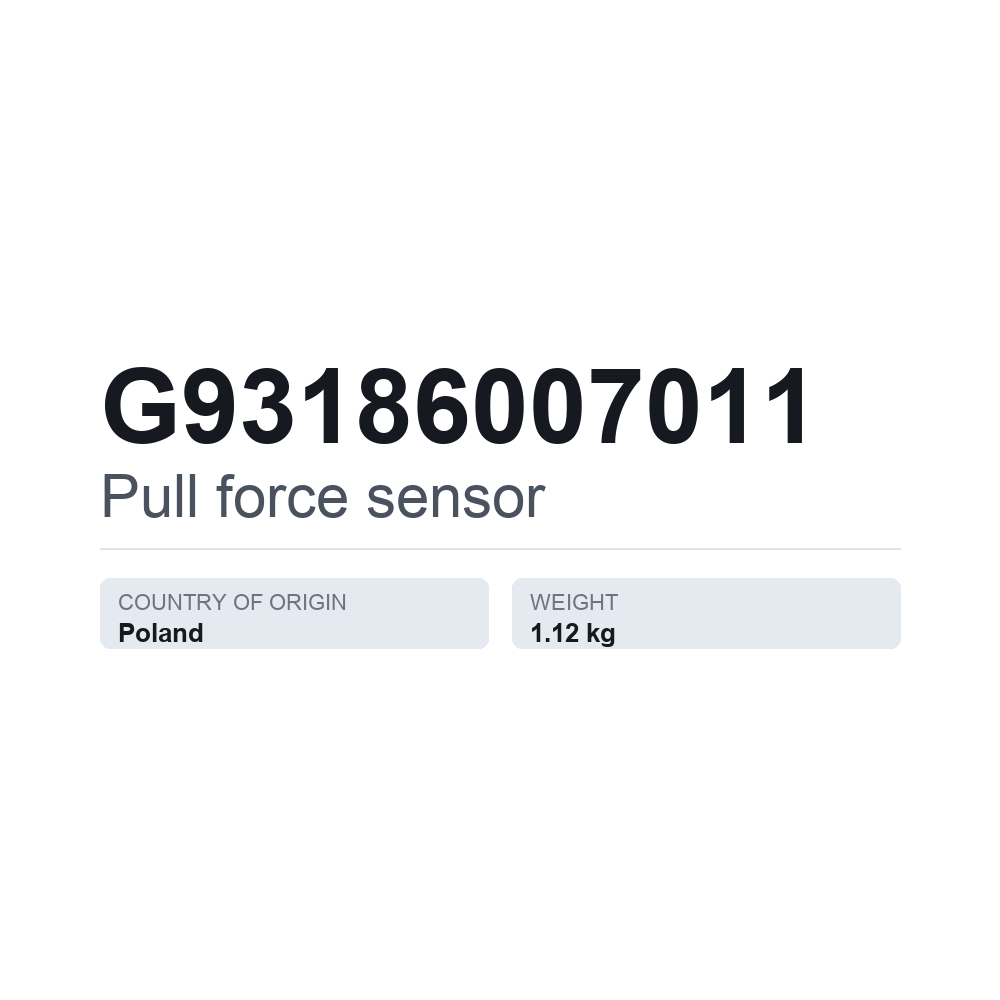 Zugkraftsensor G93186007011 — technisches Datenblatt