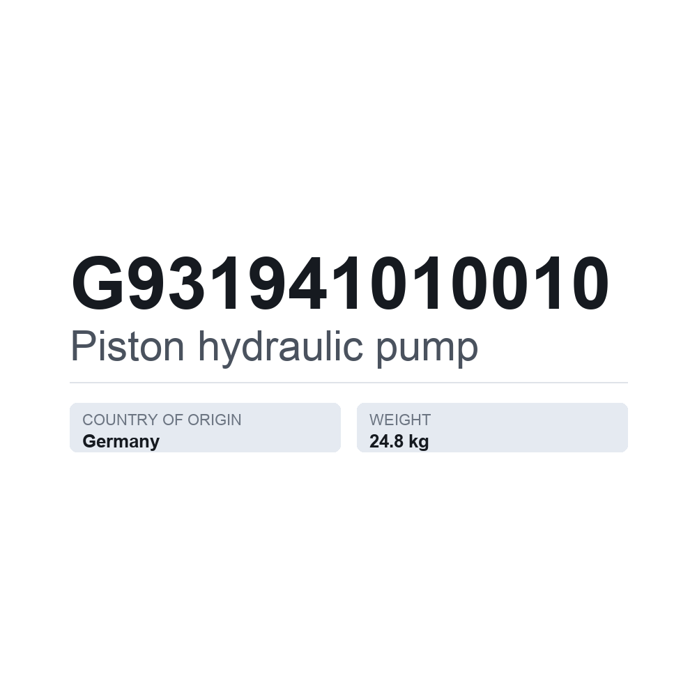 Hydraulische Kolbenpumpe G931941010010 — technisches Datenblatt