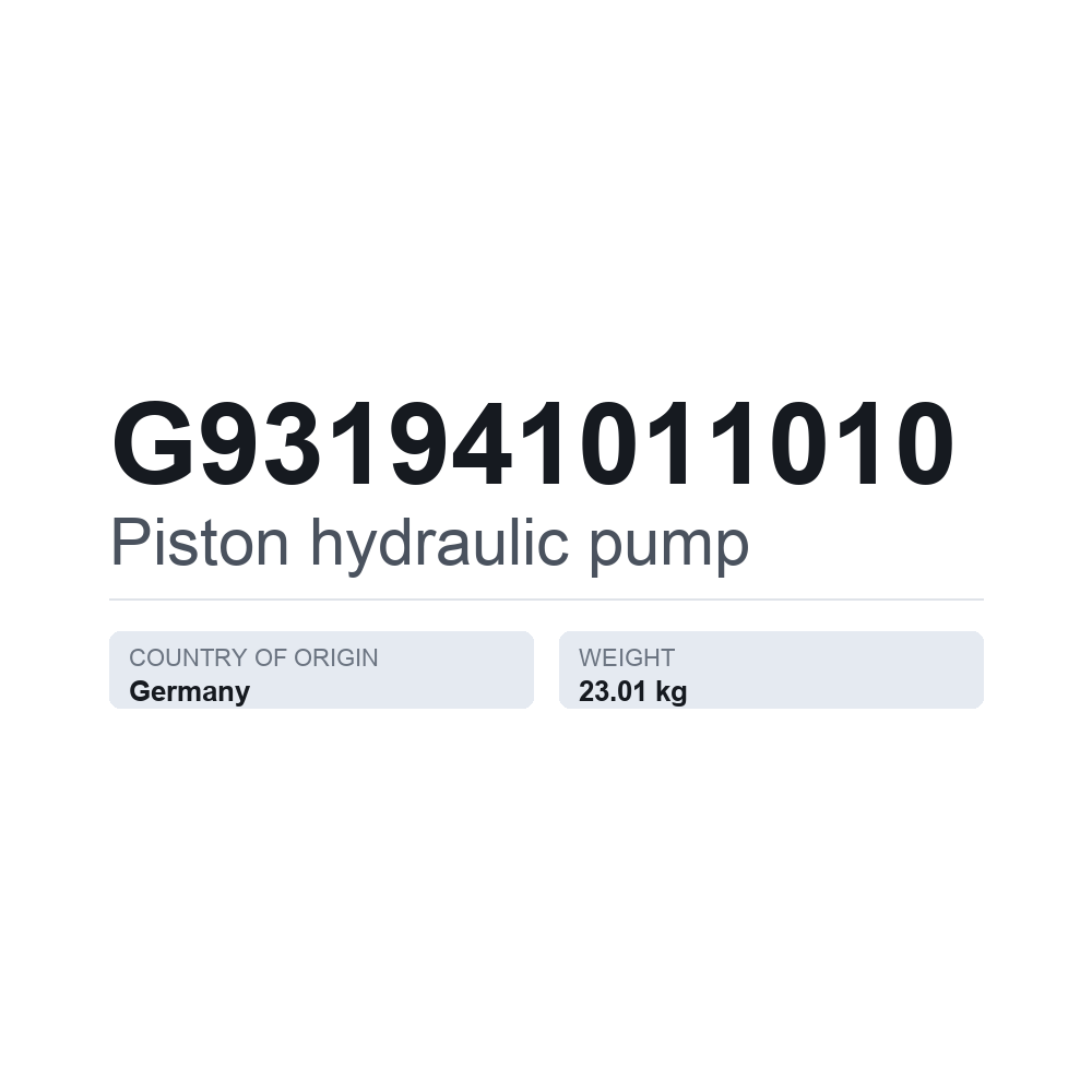 Hydraulische Kolbenpumpe G931941011010 — technisches Datenblatt