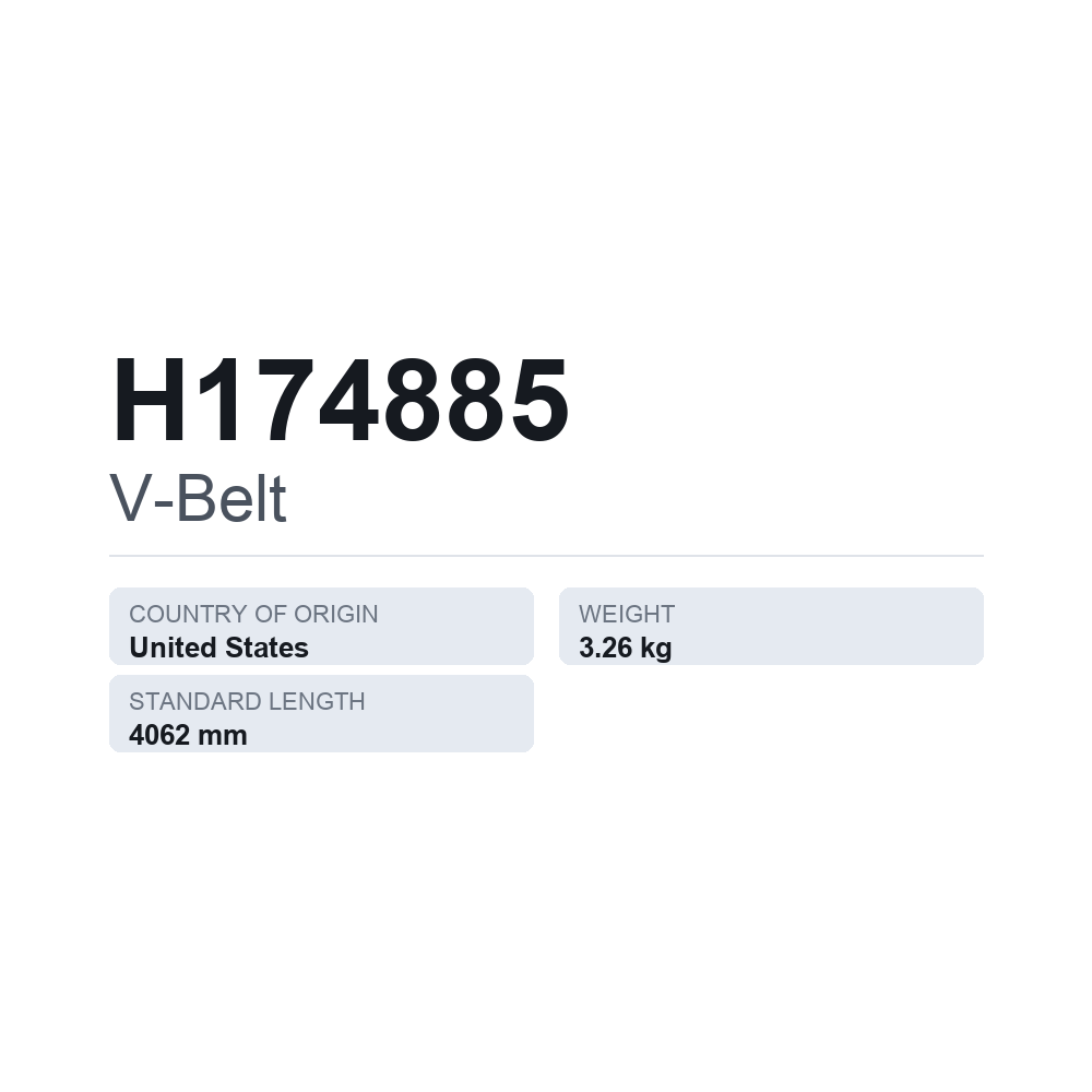 Keilriemen H174885 — technisches Datenblatt