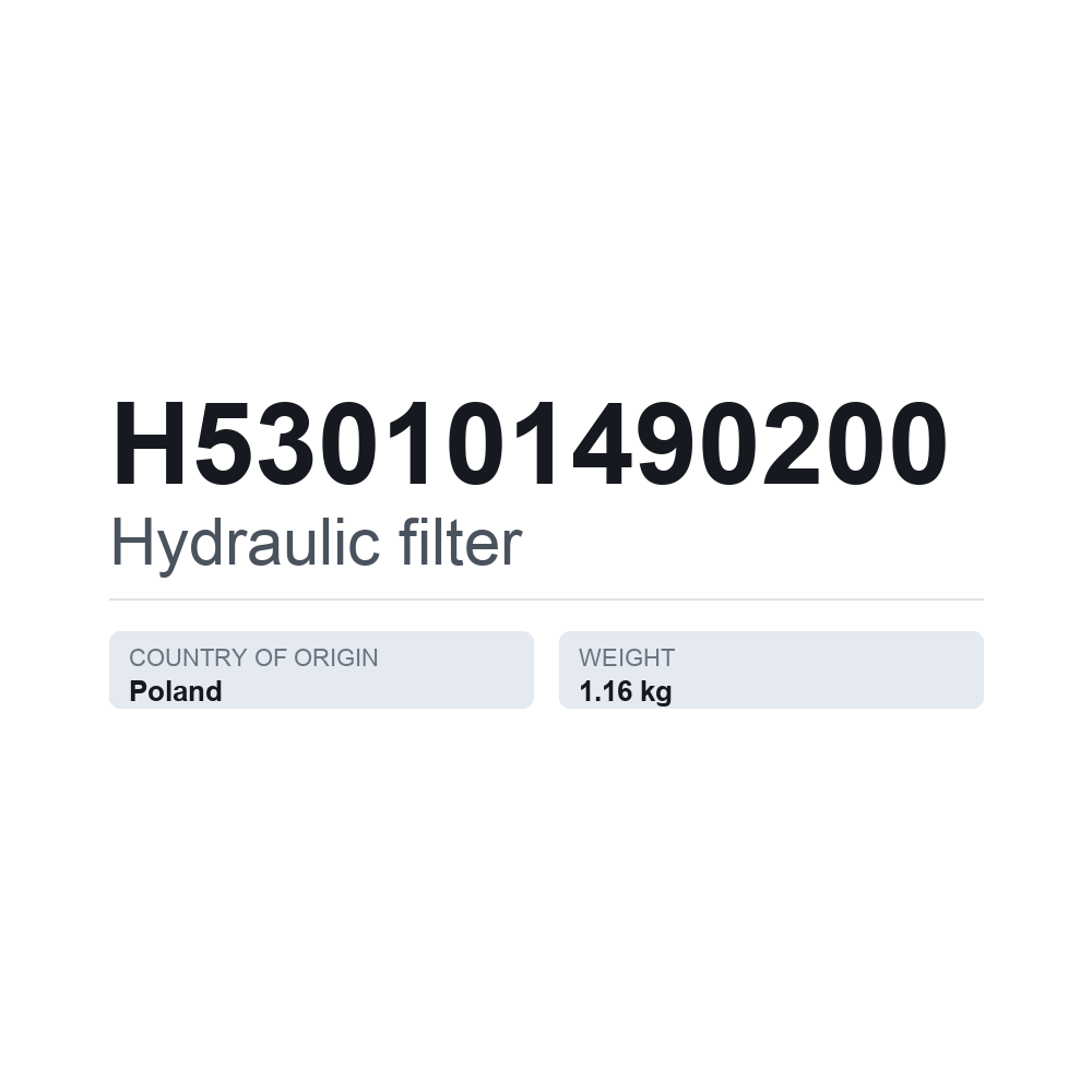 Hydraulikfilter H530101490200 — technisches Datenblatt