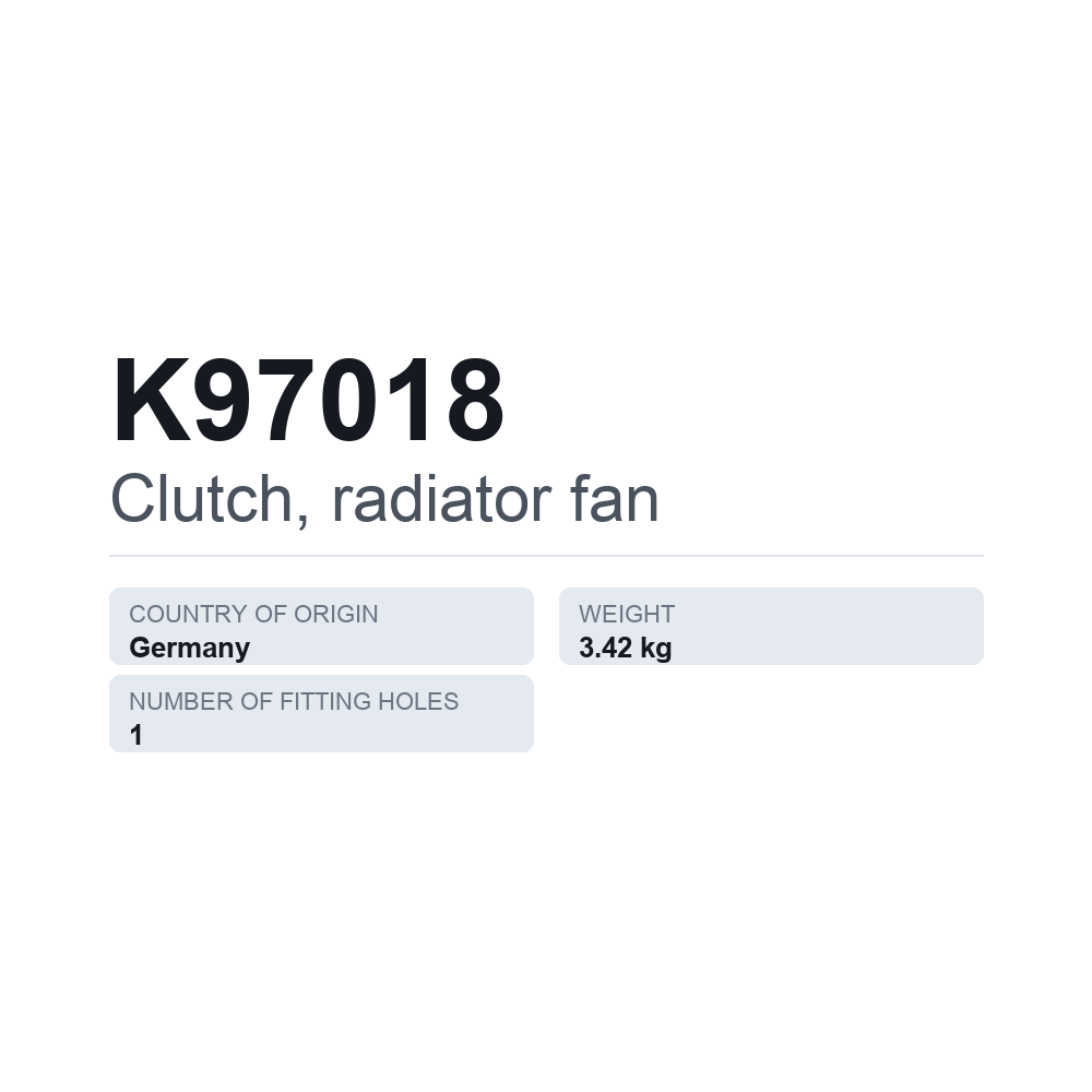 Jäähdyttimen puhaltimen kytkin K97018 — tekninen tietokortti