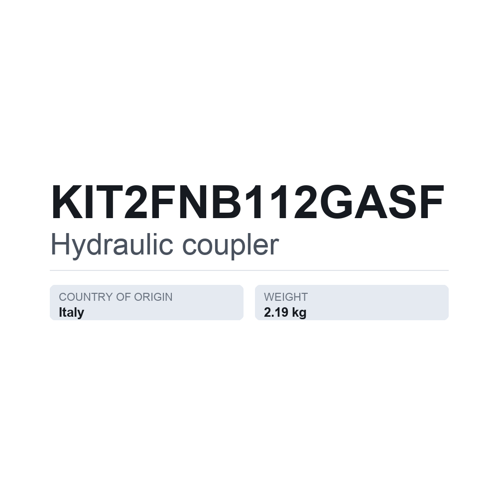 Hydraulikkupplung KIT2FNB112GASF — technisches Datenblatt