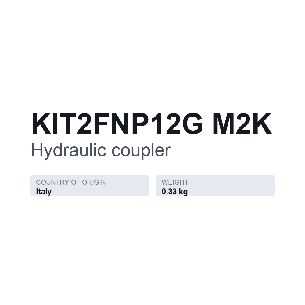 Hydraulikkupplung KIT2FNP12G M2K — technisches Datenblatt
