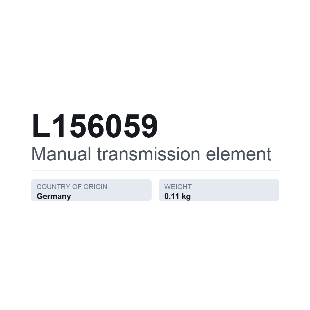 Schaltgetriebeelement L156059 — technisches Datenblatt
