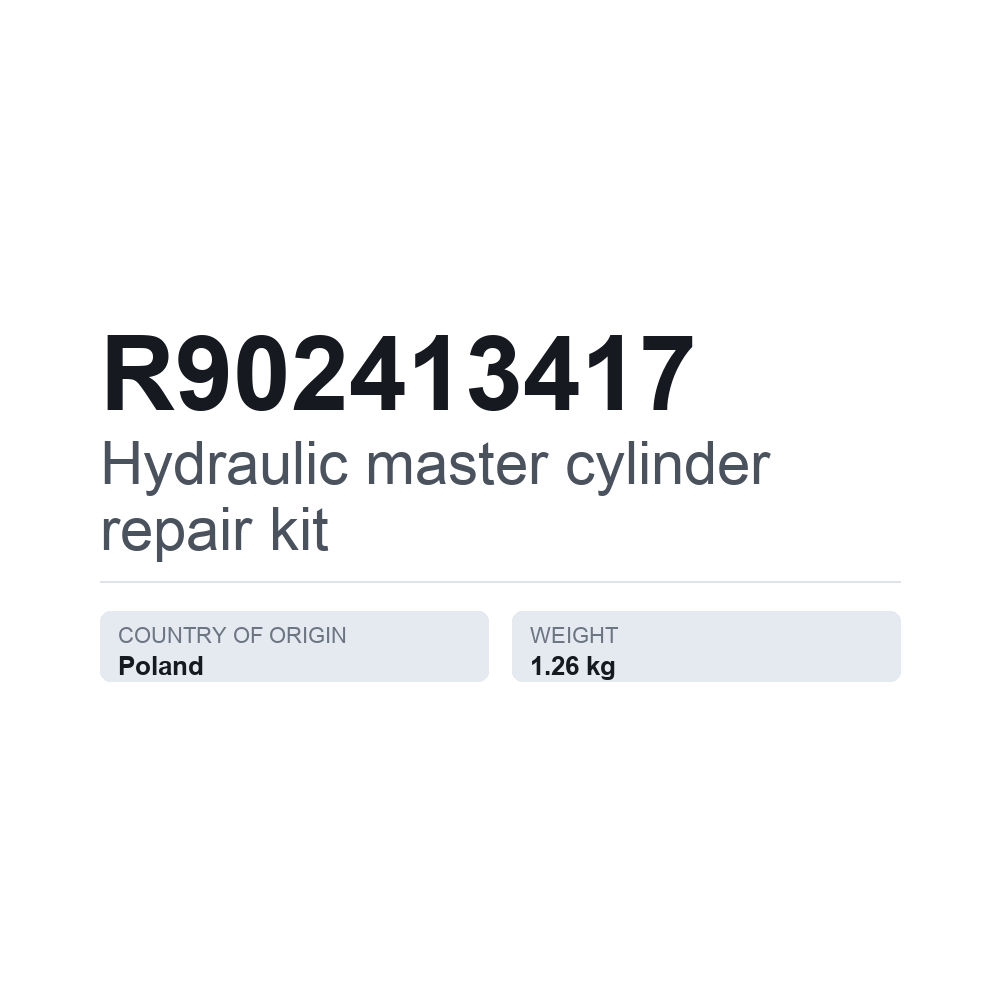 Reparatursatz, Hydraulik-Hauptzylinder R902413417 — technisches Datenblatt