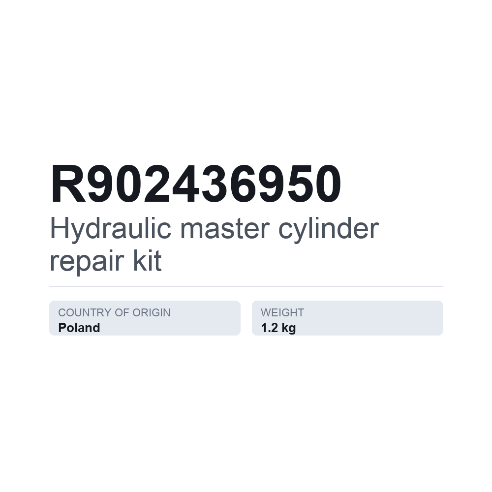 Reparatursatz, Hydraulik-Hauptzylinder R902436950 — technisches Datenblatt