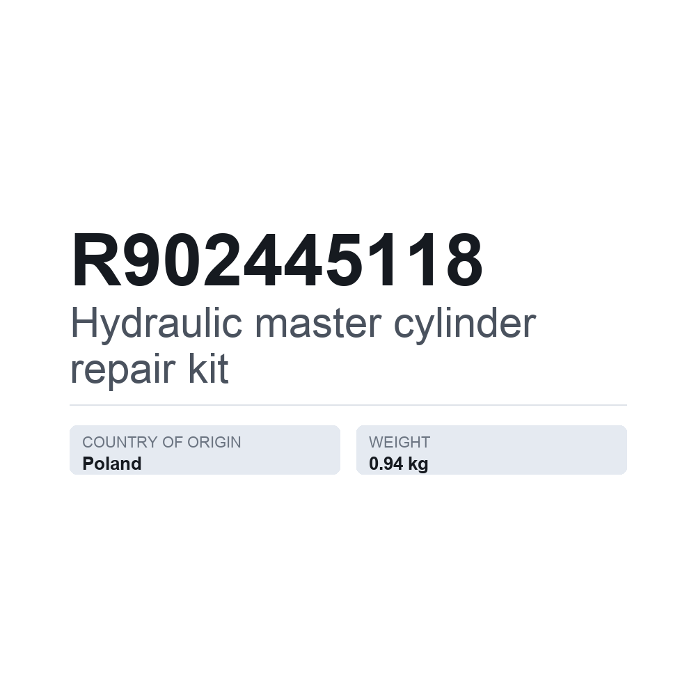Reparatursatz, Hydraulik-Hauptzylinder R902445118 — technisches Datenblatt