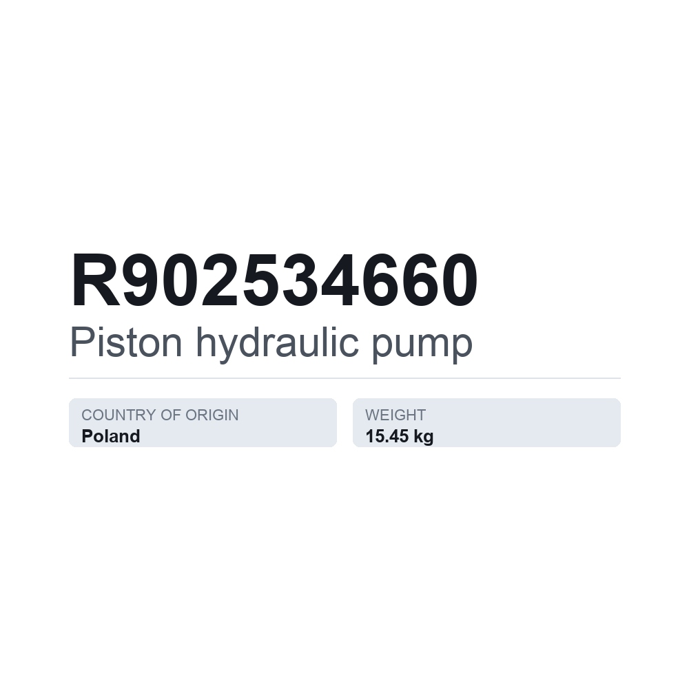 Hydraulische Kolbenpumpe R902534660 — technisches Datenblatt