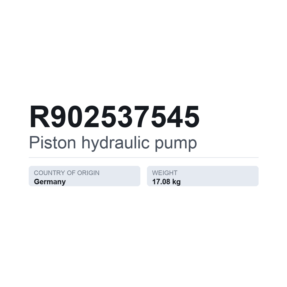 Hydraulische Kolbenpumpe R902537545 — technisches Datenblatt