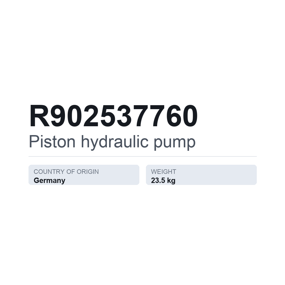Hydraulische Kolbenpumpe R902537760 — technisches Datenblatt