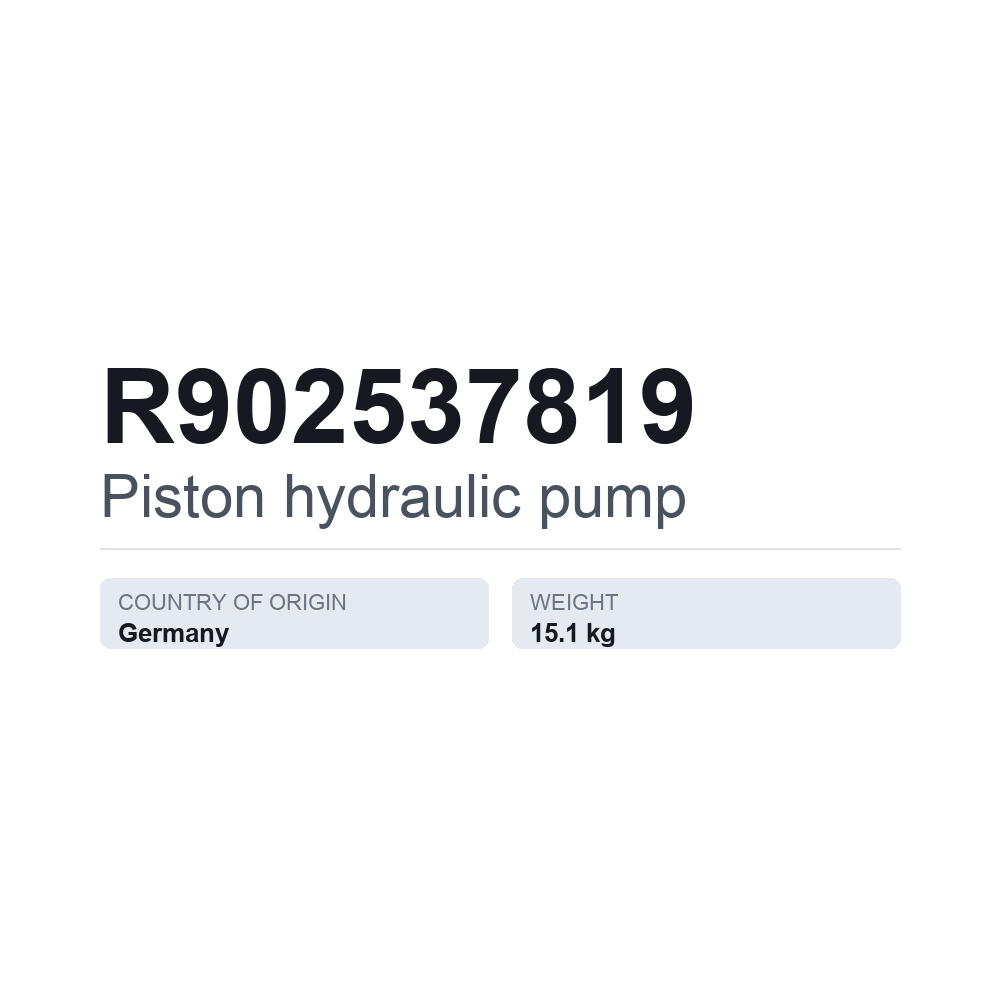 Hydraulische Kolbenpumpe R902537819 — technisches Datenblatt