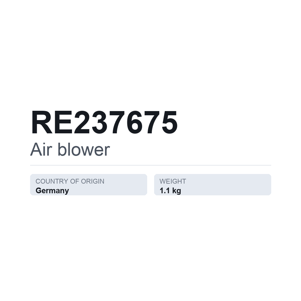 Hyttfläkt RE237675 — tekniskt datablad