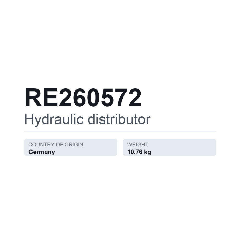 Hydraulikverteiler RE260572 — technisches Datenblatt