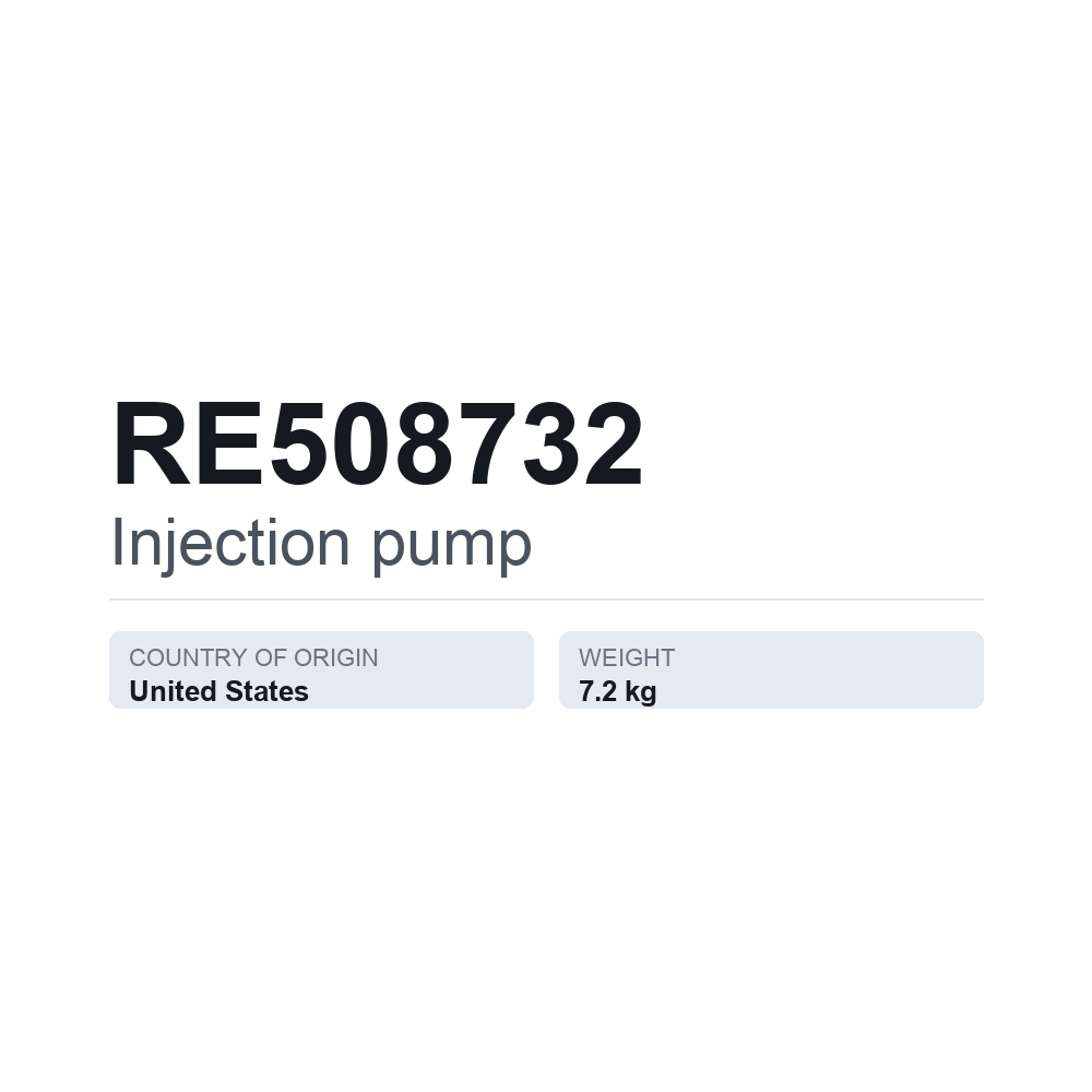 Einspritzpumpe RE508732 — technisches Datenblatt