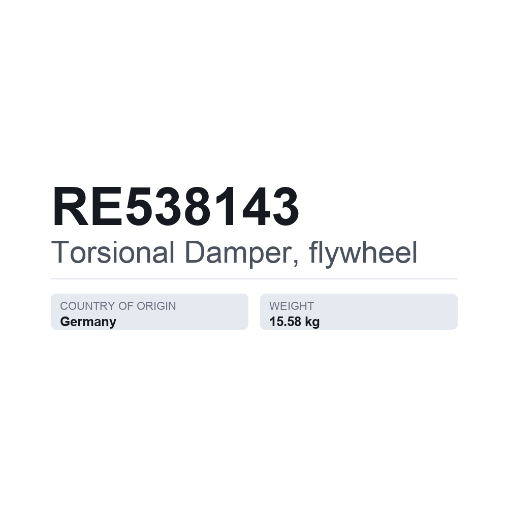 Torsionsdämpfer, Schwungrad RE538143 — technisches Datenblatt