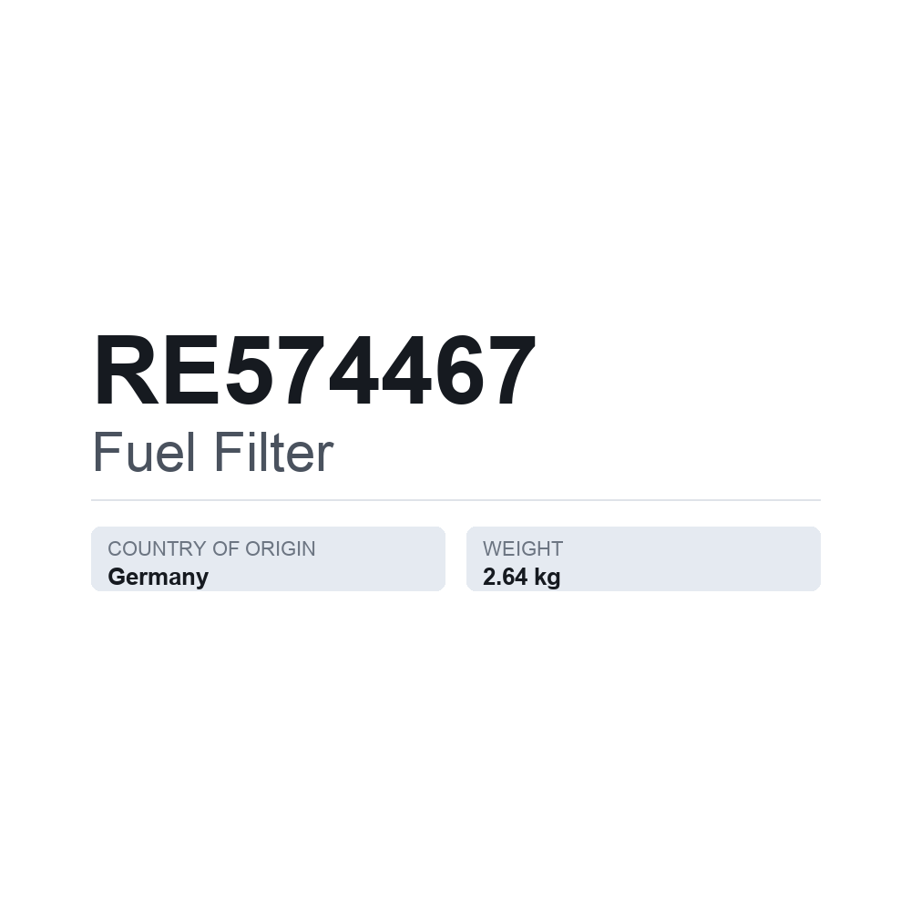 Kraftstofffilter RE574467 — technisches Datenblatt