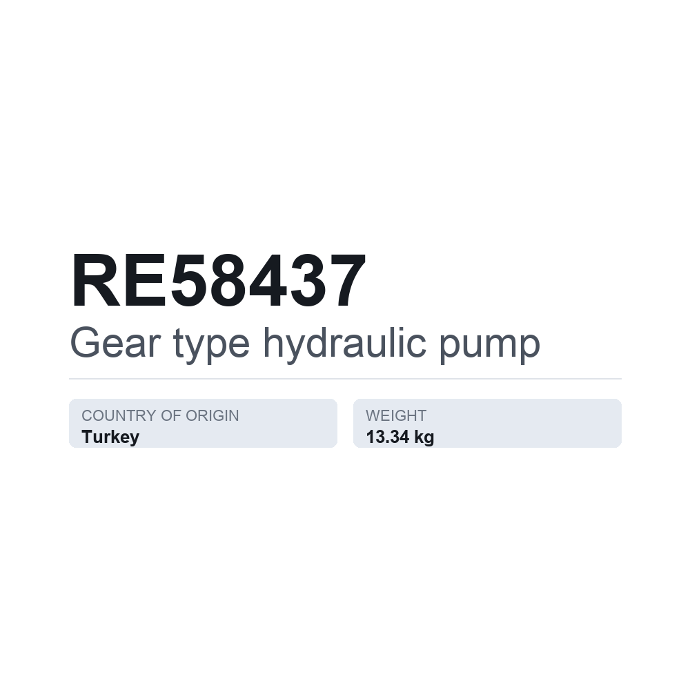 Hydraulische Zahnradpumpe RE58437 — technisches Datenblatt