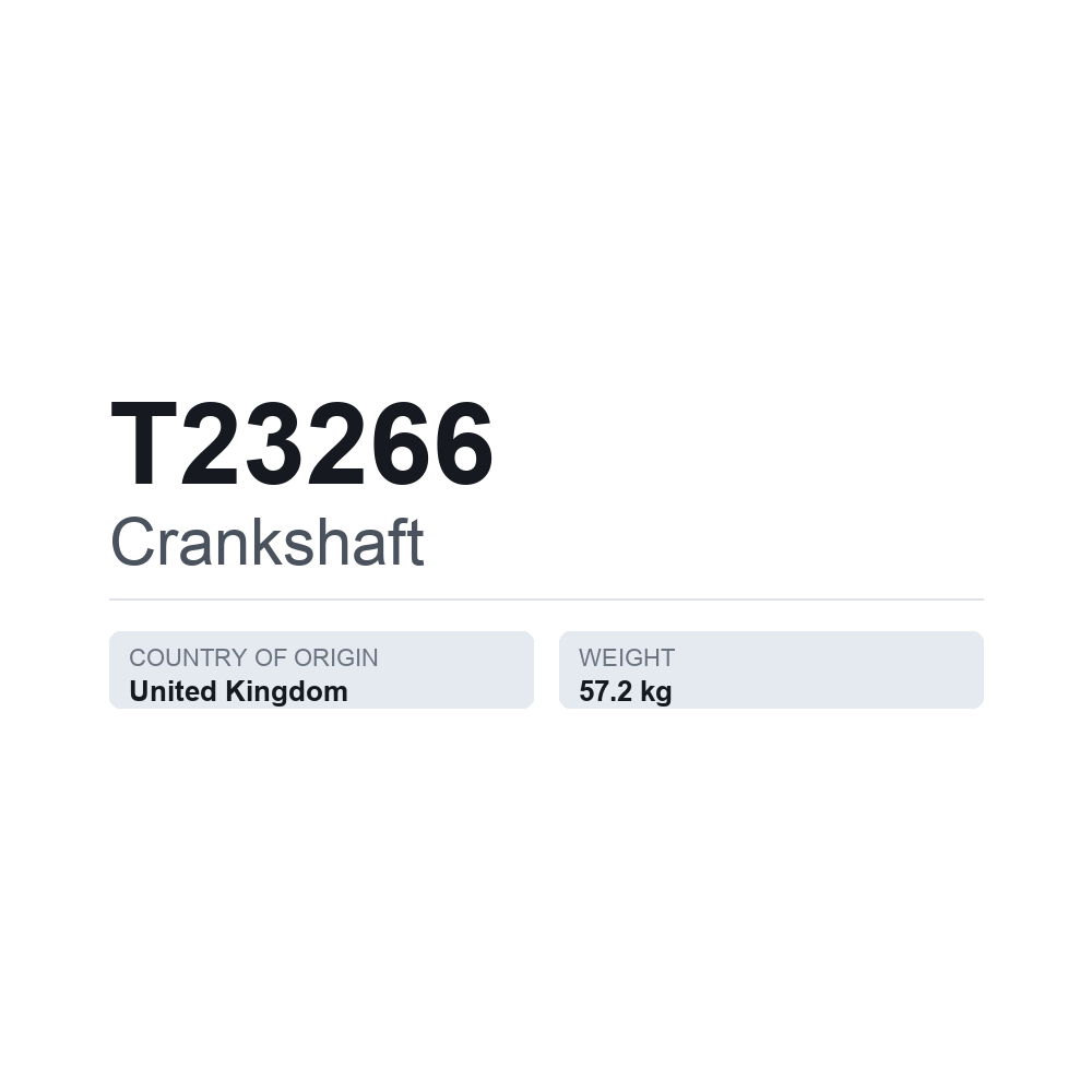 Kurbelwelle T23266 — technisches Datenblatt