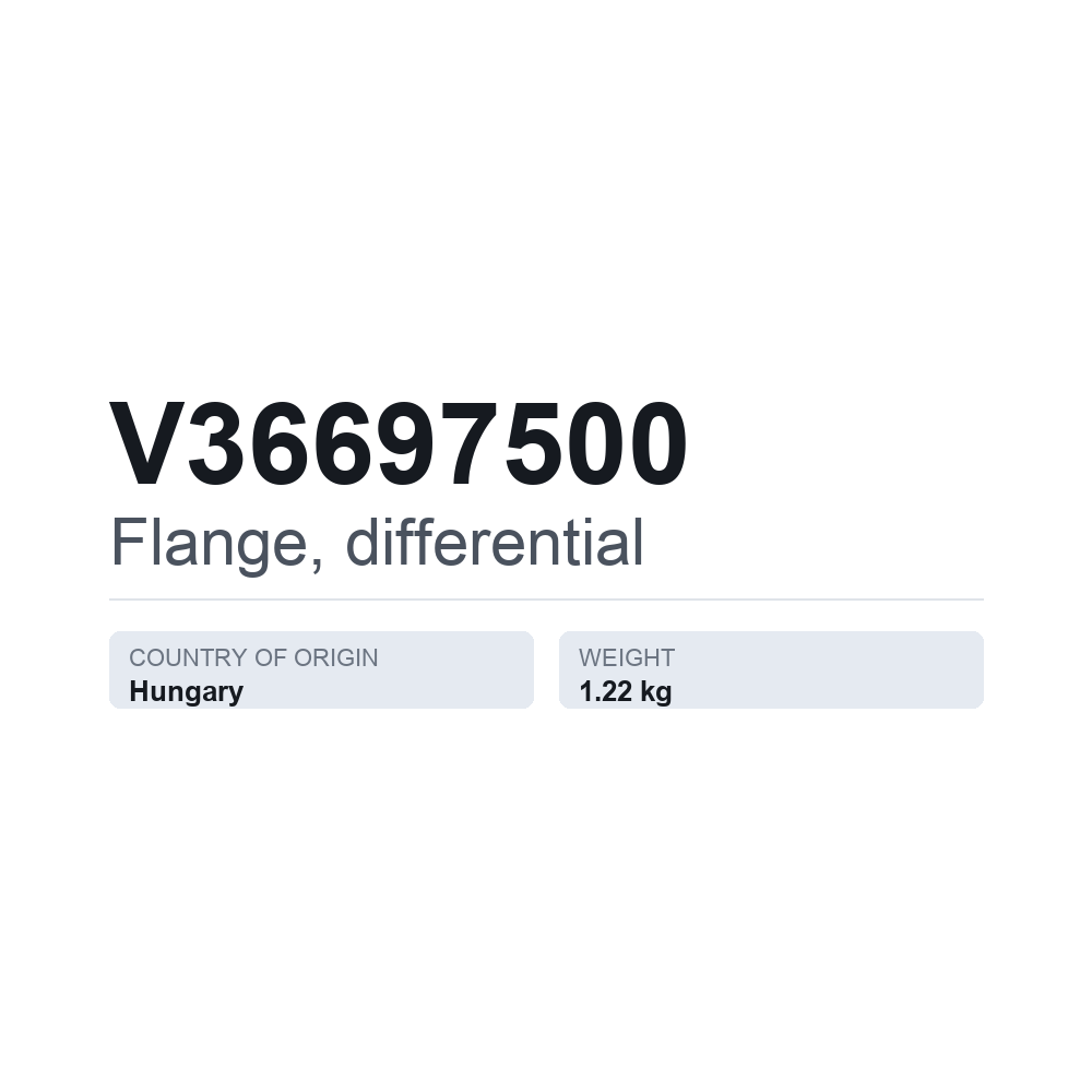 Flansch, Differential V36697500 — technisches Datenblatt
