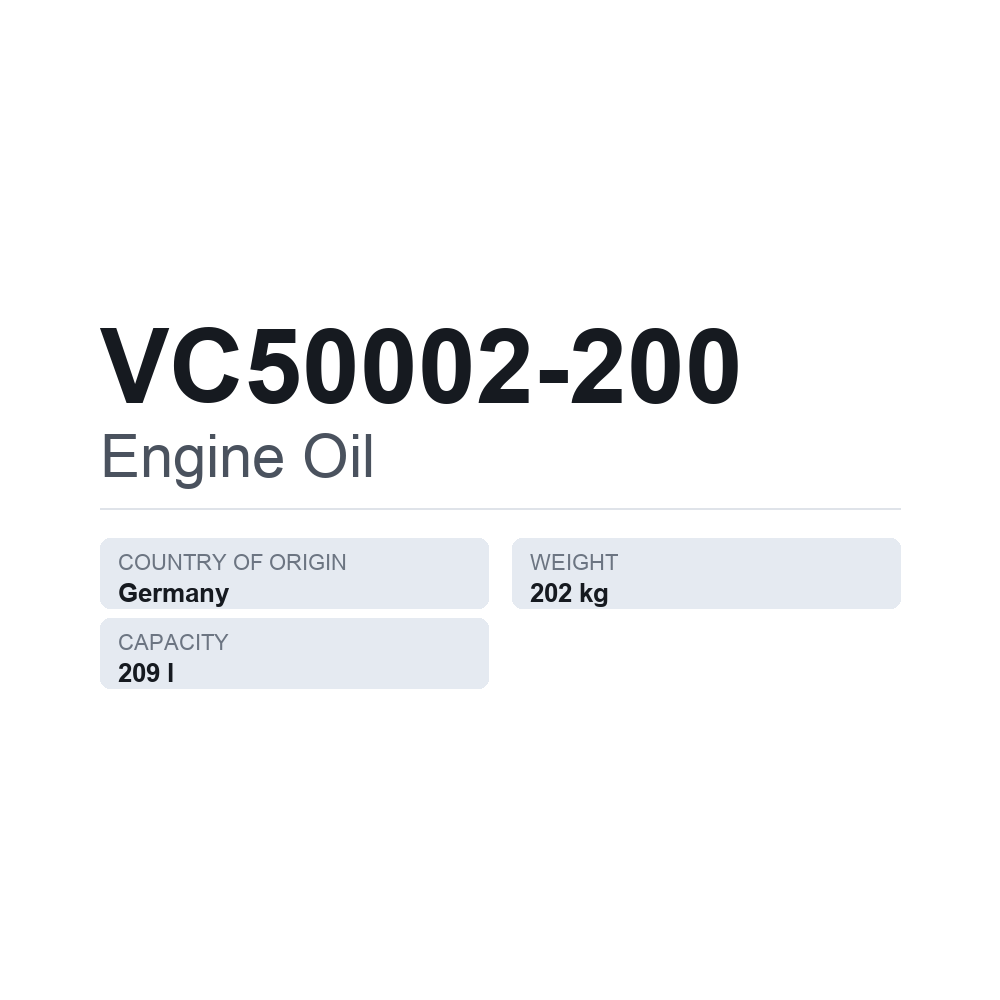 Motoröl VC50002-200 — technisches Datenblatt
