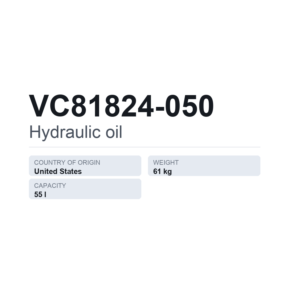 Hydrauliköl VC81824-050 — technisches Datenblatt